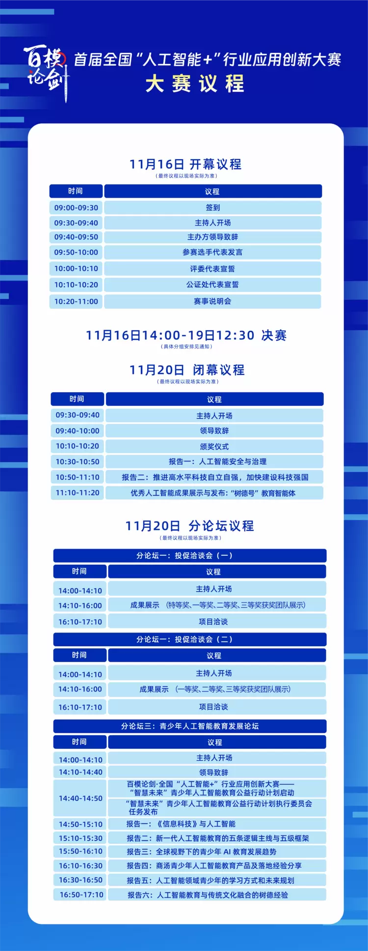 百模论剑·首届全国“人工智能+”行业应用创新大赛决赛在成都开战!(图1) 百模论剑·首届全国“人工智能+”行业应用创新大赛决赛在成都开战!(图1)