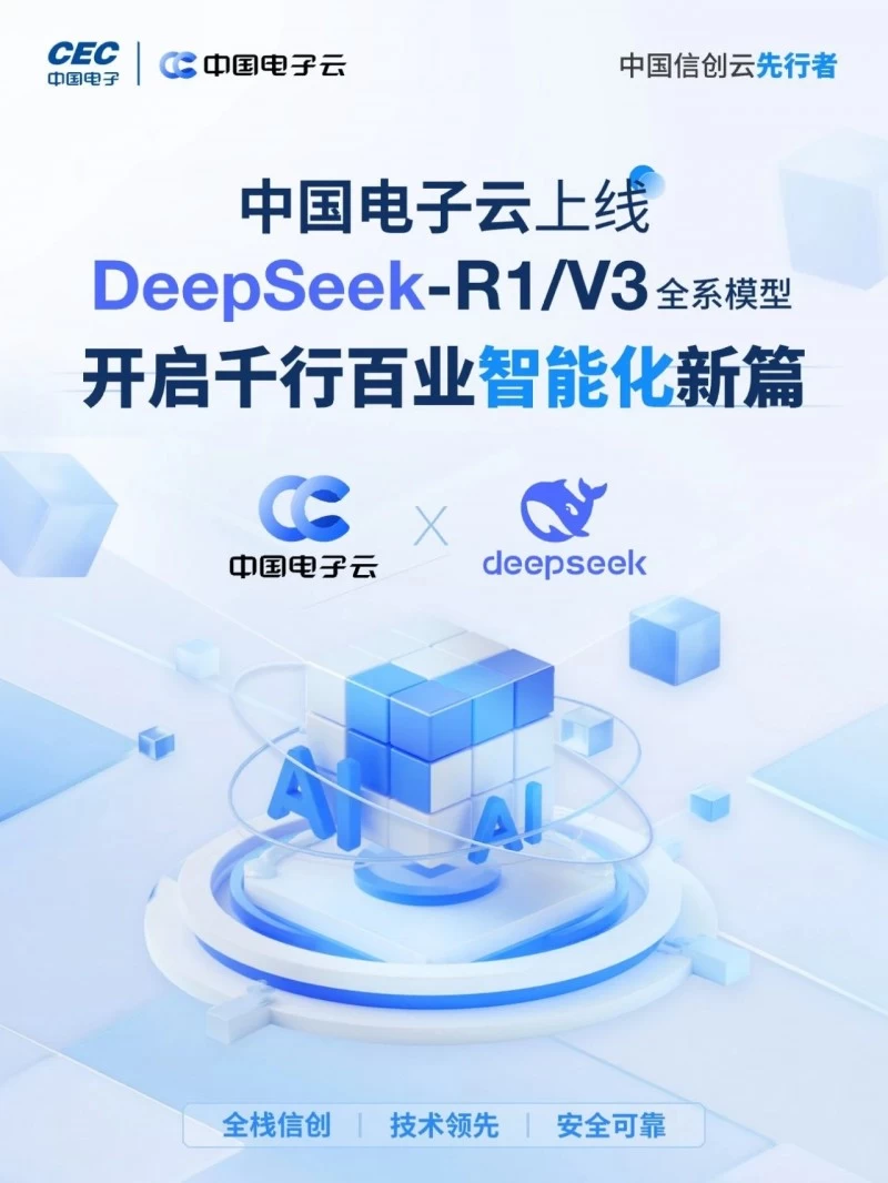 中国电子云上线DeepSeek-R1/V3全量模型 开启私有化部署新篇(图1)