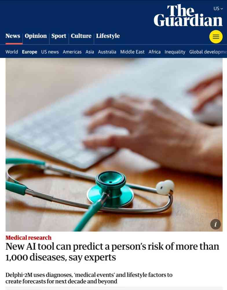 德国癌症研究中心等机构开发新型 AI 工具，可预测超 1000 种疾病风险