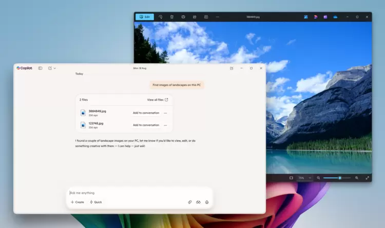Windows 11系统测试将AI文件搜索功能引入Copilot应用(图2)