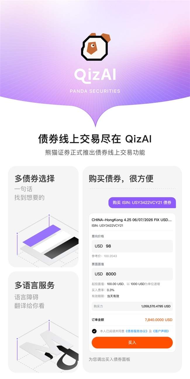 熊猫证券正式推出债券线上交易功能(图1)