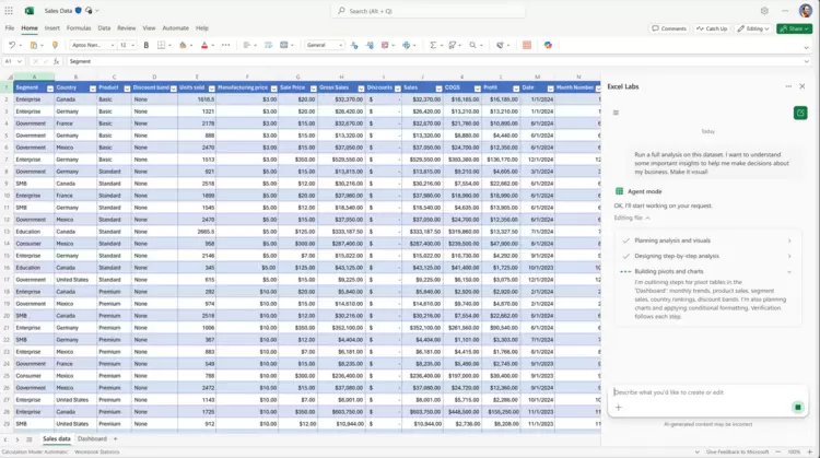 微软在Excel和Word中推出Office智能体功能(图2)
