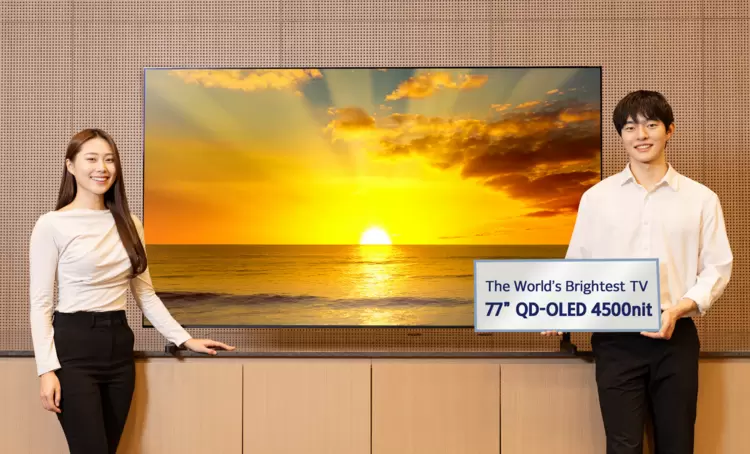 三星发布全球最亮QD-OLED电视，峰值亮度突破4500尼特(图1)