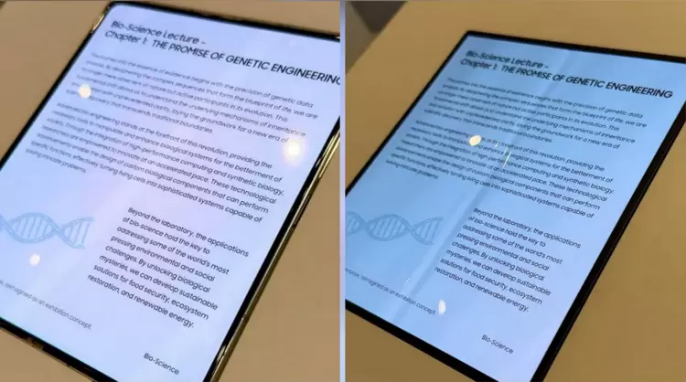 三星在2026年CES上展示无折痕OLED技术：采用屏下摄像头或将率先应用于折叠屏iPhone(图2)