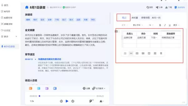 会议纪要新体验:讯飞听见笔记编辑器功能升级,记录、整理、呈现一步到位(图6) 会议纪要新体验:讯飞听见笔记编辑器功能升级,记录、整理、呈现一步到位(图6)