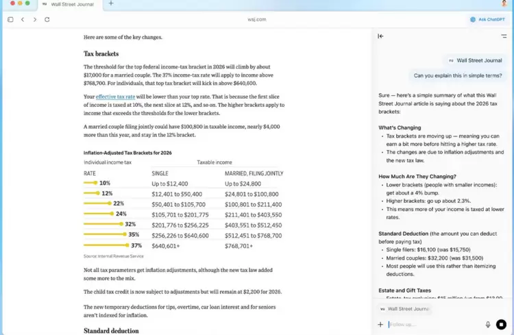 OpenAI推出新款AI网页浏览器ChatGPT Atlas(图4)