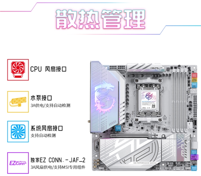 微星MPG B850M EDGE TI MAX WIFI主板上市:银白刀锋,性能与颜值兼具(图4) 微星MPG B850M EDGE TI MAX WIFI主板上市:银白刀锋,性能与颜值兼具(图4)