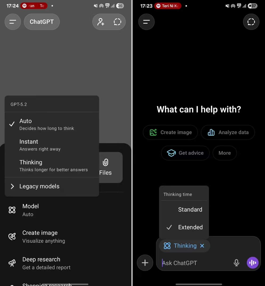 OpenAI 更新手机版 ChatGPT，现支持手动调节 AI“思考深度”