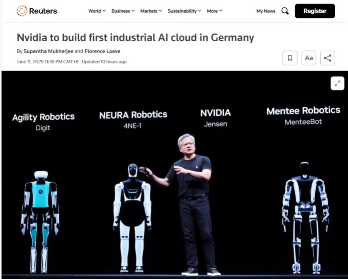 英伟达开启“攻城略地”模式，拟在欧洲建设 20 座 AI 工厂