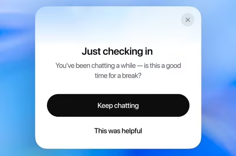 OpenAI 将为 ChatGPT 用户增加时长提醒：别沉迷 AI 聊天，健康最重要