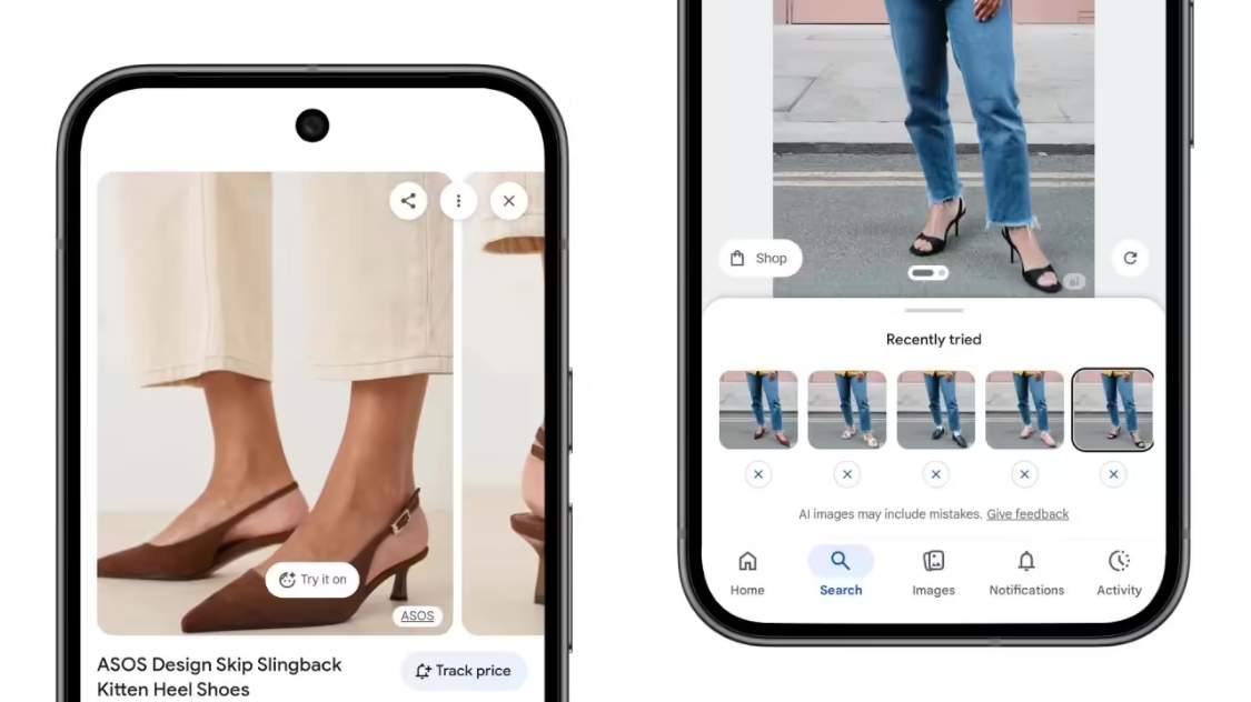 谷歌 AI 试穿功能升级，助你“赛博买鞋”
