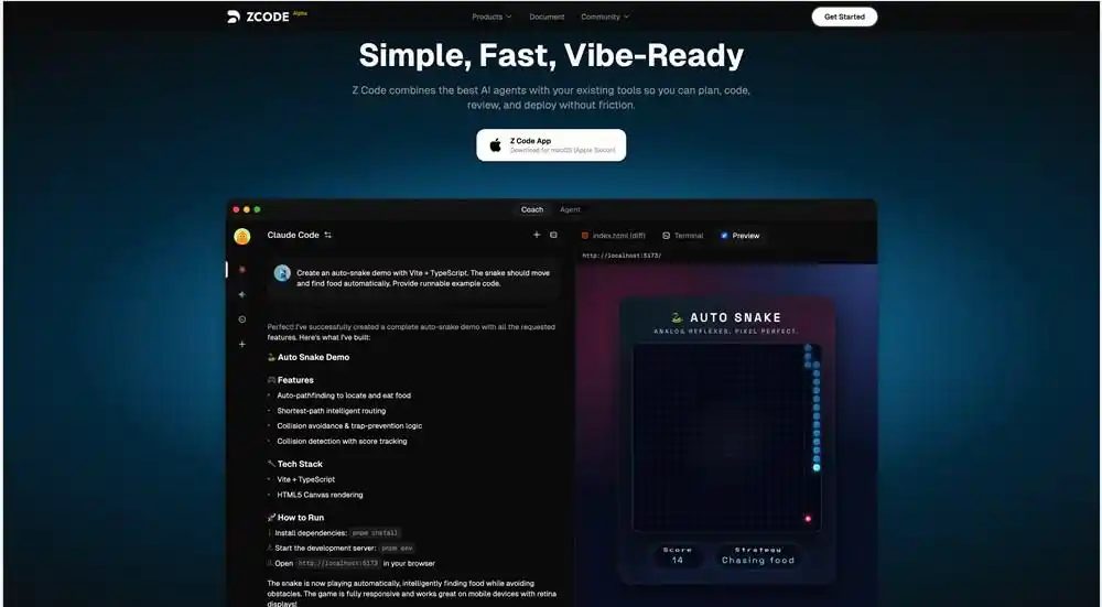 e517bd0bj00t7x8w0008yd000rs00fbp 智谱推出轻量 AI代码编辑器 Z Code:界面友好,无缝集成 Agent 能力