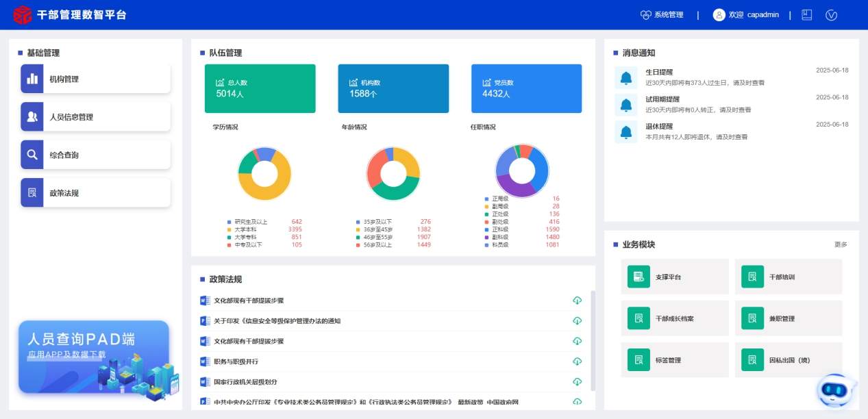 红顺干部人事管理数智平台 提升组织工作效能的“中枢系统”(图1)