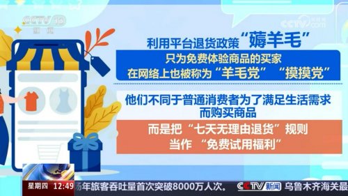 恶意利用“七无天无理由退货”政策法律不予支持！央视曝光“摸摸党”(图1)