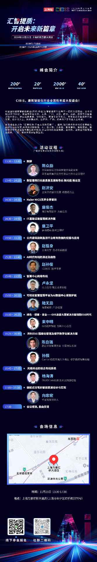 倒计时2天!第25届CIBIS建筑智能化峰会上海站即将举行 倒计时2天!第25届CIBIS建筑智能化峰会上海站即将举行